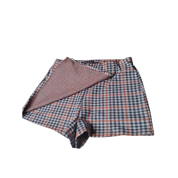 Women's Plaid Skorts - Black, Brown,and Orange Y2K 90s Skirt Size L HYFVE - Picture 4 of 6